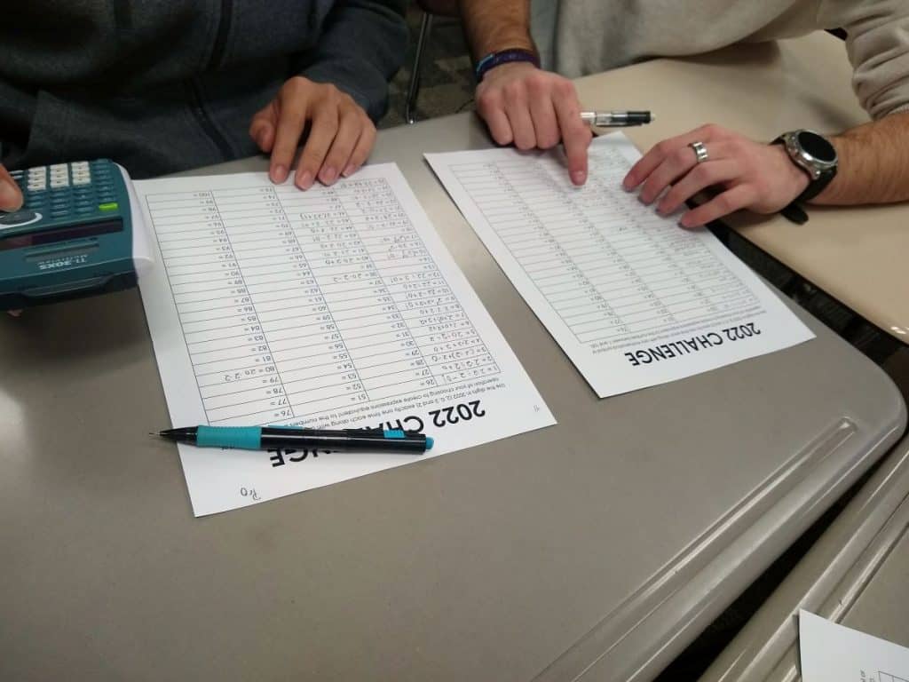 Two students working together on 2022 Challenge 