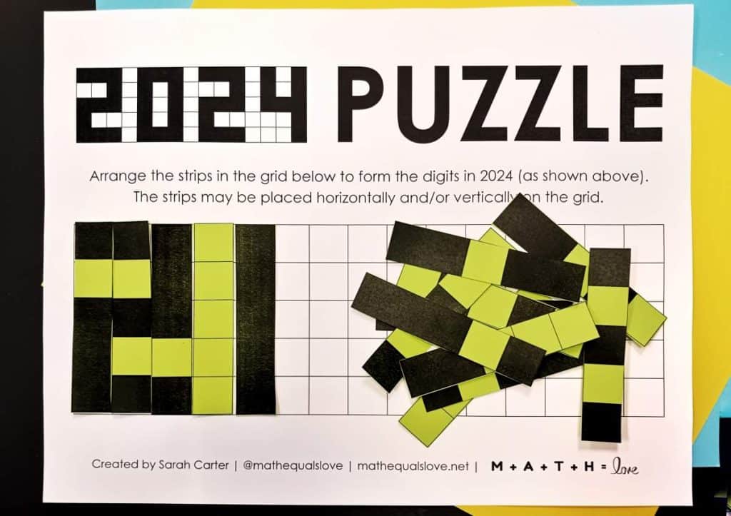 partially solved copy of advanced version of 2024 puzzle 