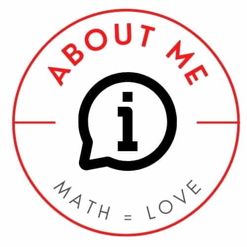 Circle with text of About Me and information logo