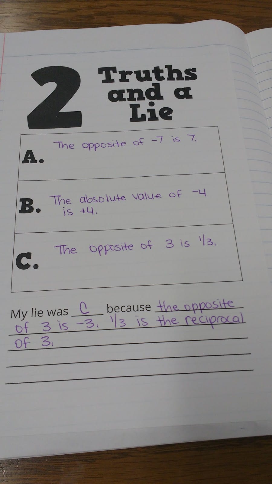 two truths and a lie 