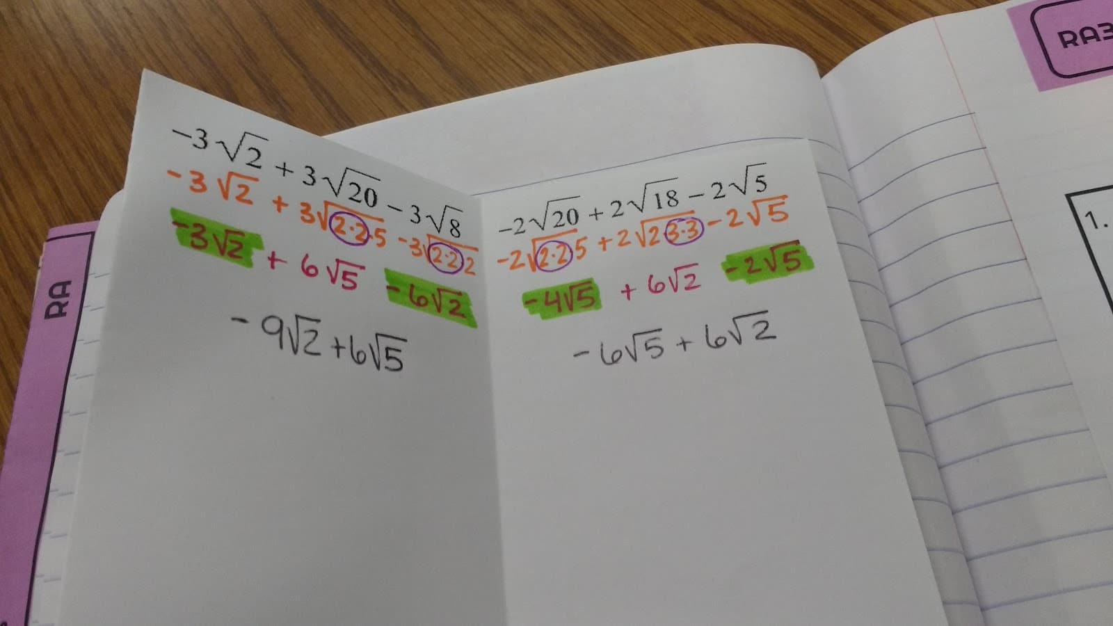 Adding and Subtracting Radicals Practice Book
