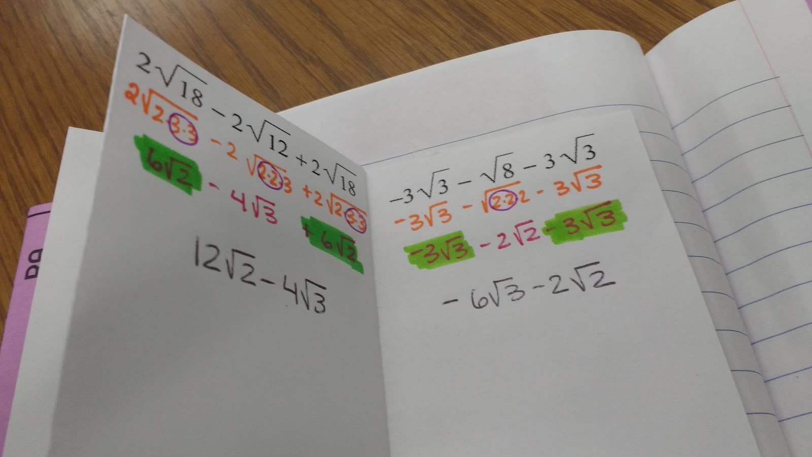 Adding and Subtracting Radicals Practice Book