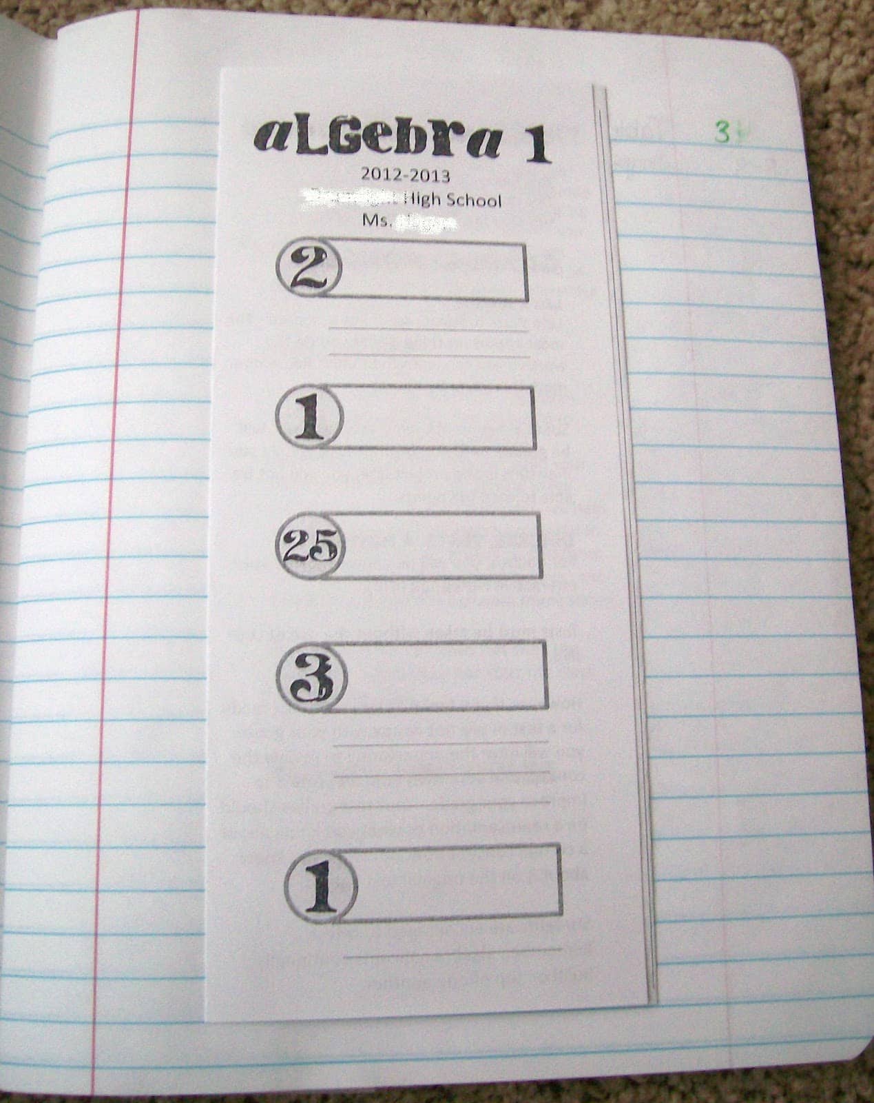Algebra 1 Syllabus Brochure