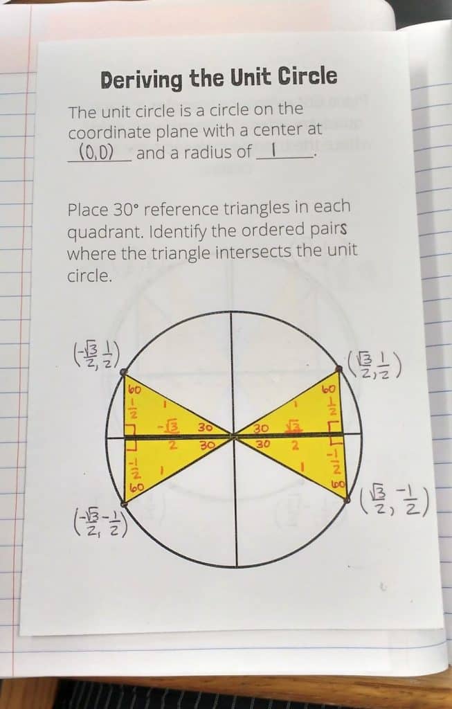 Deriving the Unit Circle Foldable.