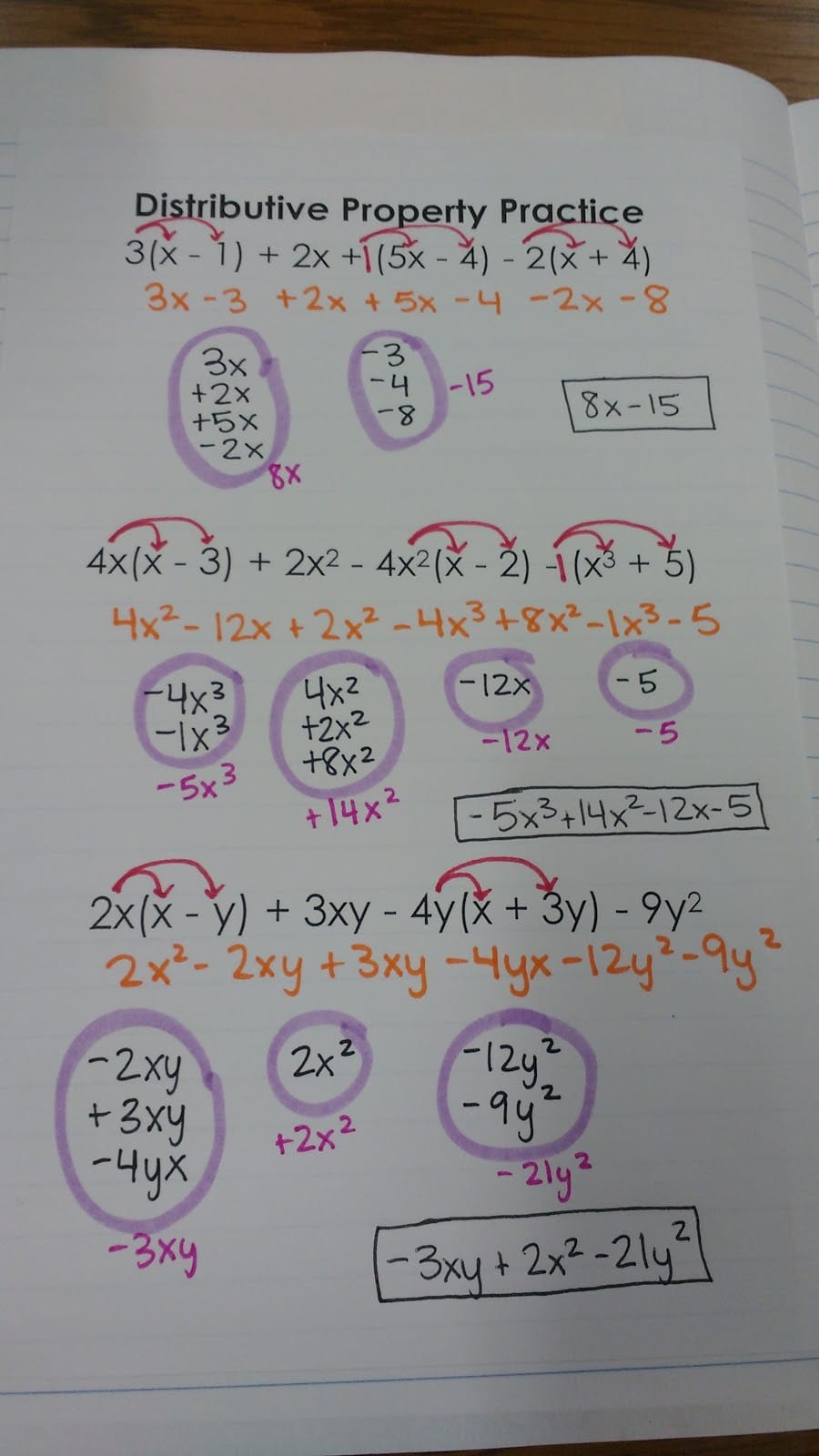 Distributive Property Practice Problems.