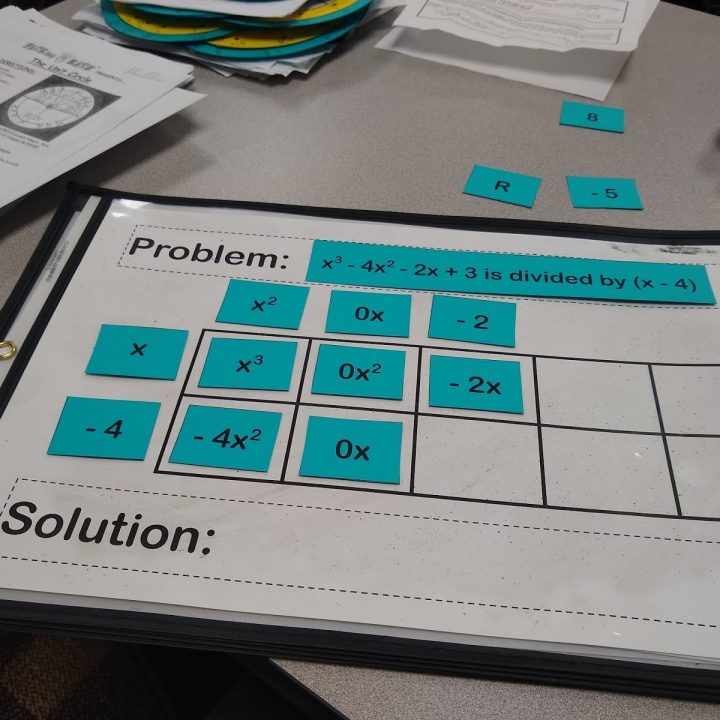 box method for dividing polynomials puzzle.