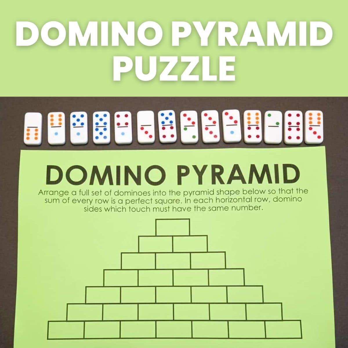 domino pyramid puzzle. 