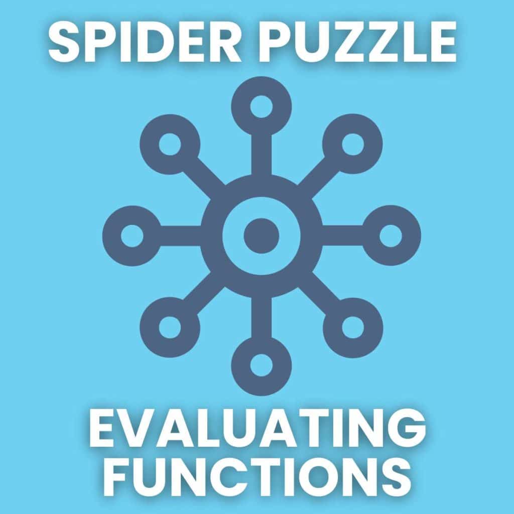 evaluating functions spider puzzle with clipart of mindmap