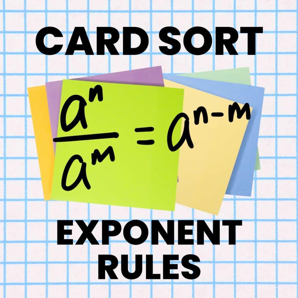 exponent rules card sort activity 
