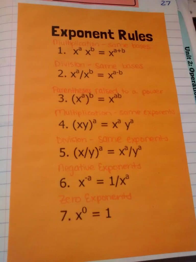 Exponent Rules Notes.