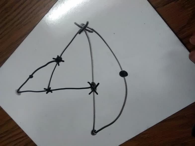 Sprouts Game on Dry Erase Board.