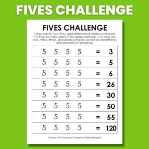 screenshot of fives challenge puzzle 