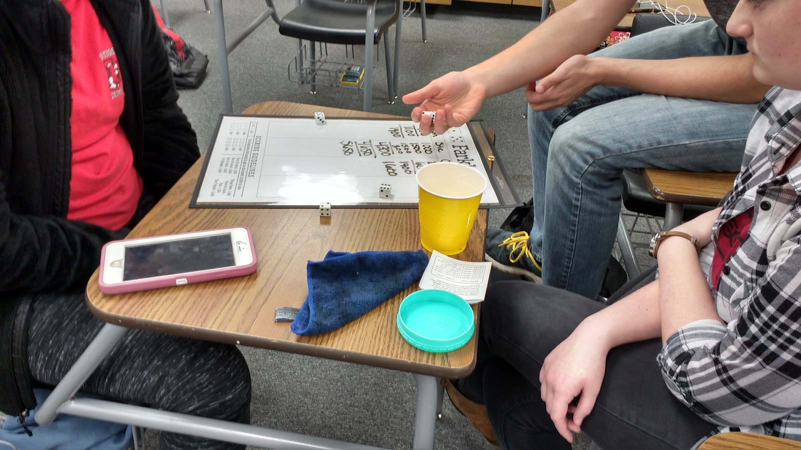 students playing farkle. 
