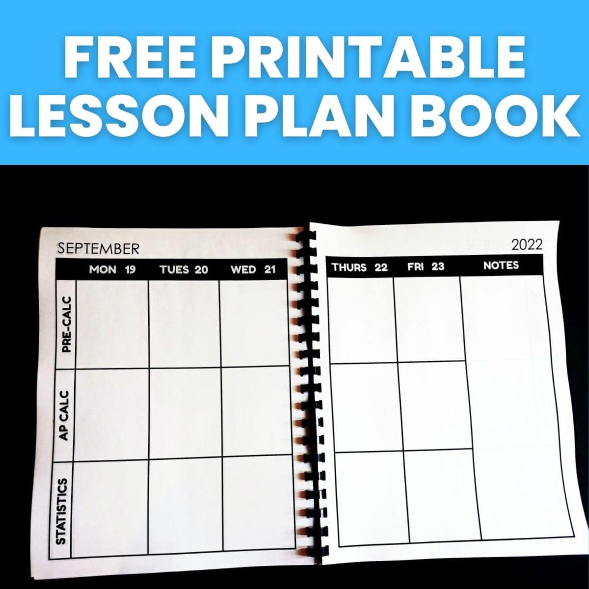 free printable lesson plan book. 