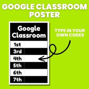 google classroom codes poster