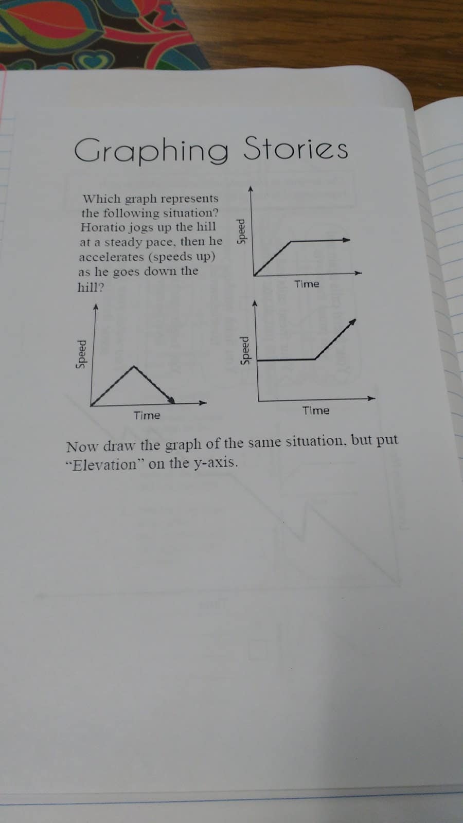 Graphing Stories Foldable Outside