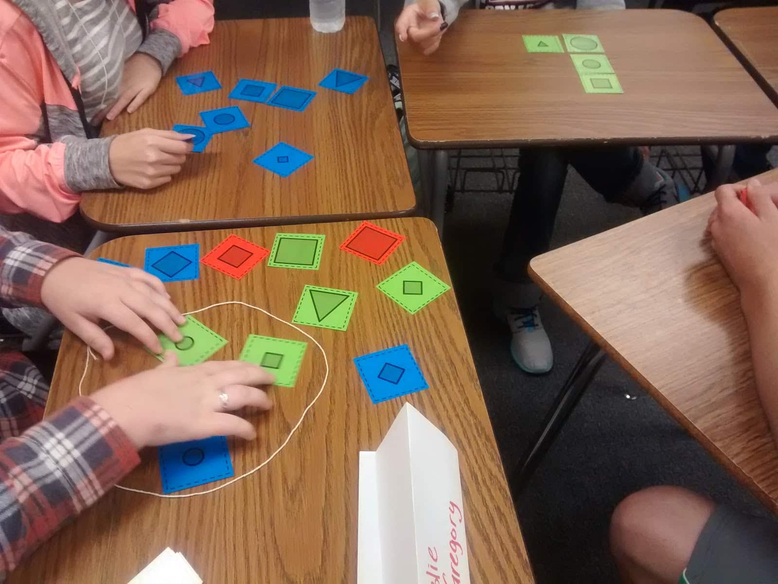 students working on guess my rule activity 
