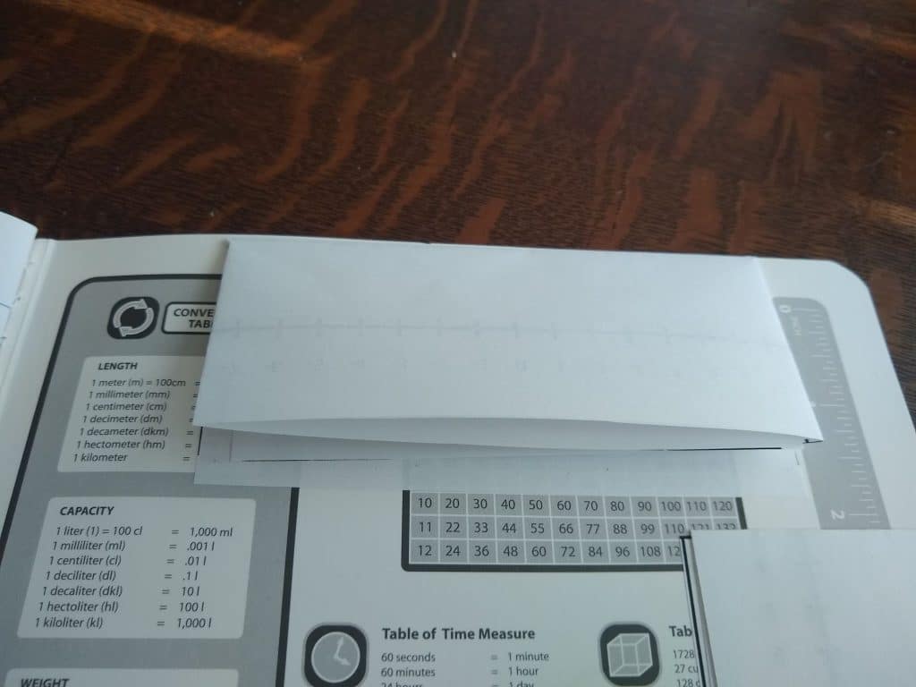 horizontal number line foldable in interactive notebook. 