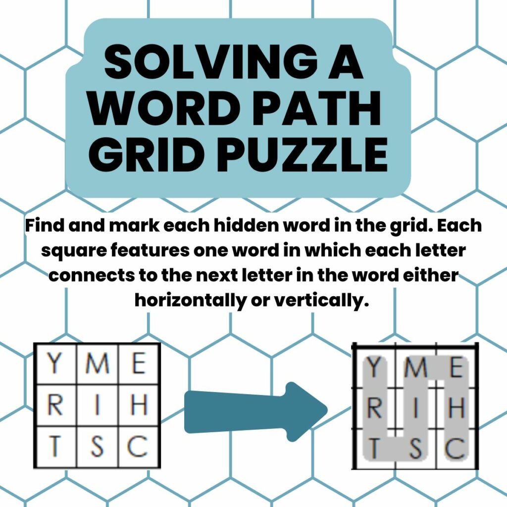 how to solve a word path grid puzzle. 