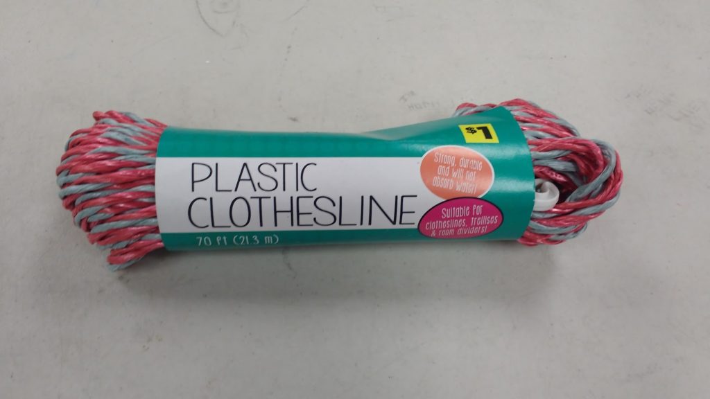 plastic clothesline in package. 