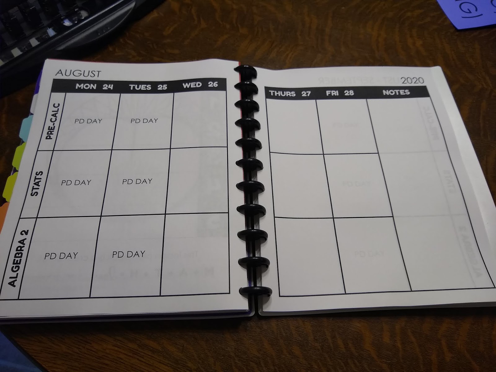 Free Printable Lesson Plan Book for Math Teachers 