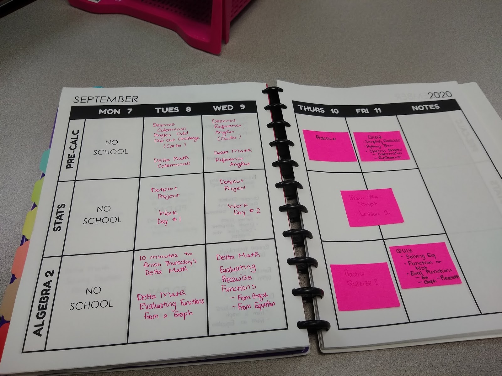 Free Printable Lesson Plan Book for Math Teachers 