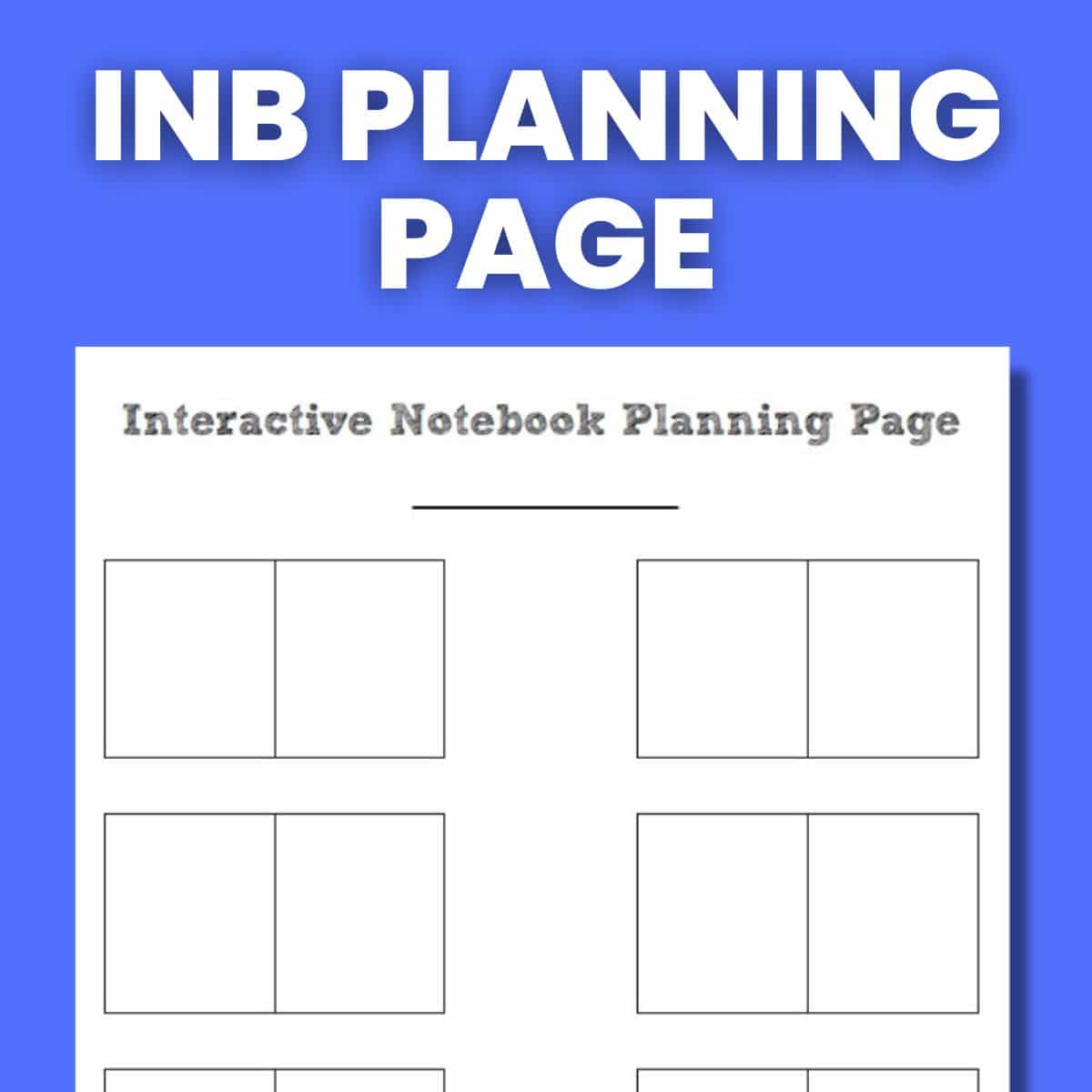interactive notebook planning page
