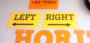 left and right posters hanging in classroom.