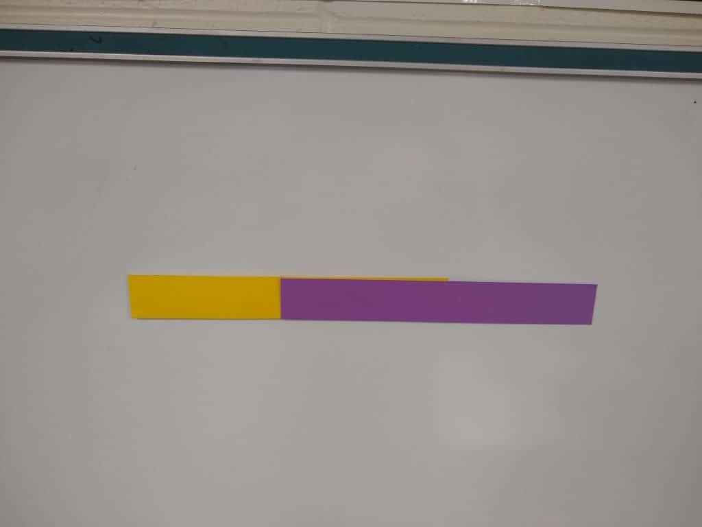 example of sticks overlapping in let's make squares activity. 