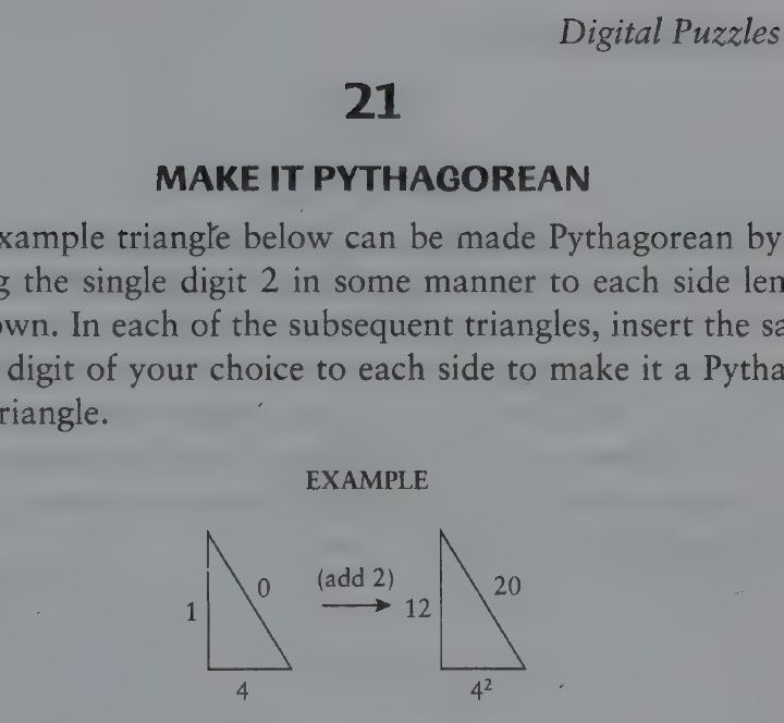 Make It Pythagorean Triple Puzzles.