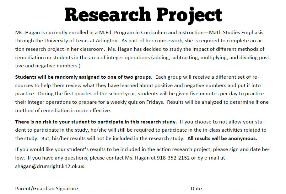 research project consent form. 
