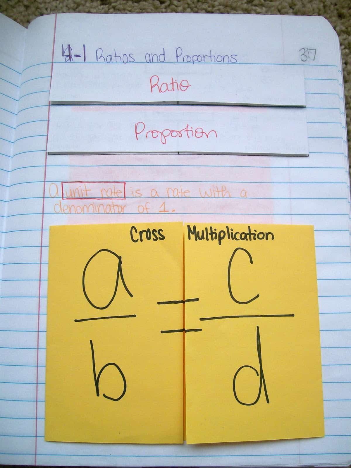 Proportions Foldable