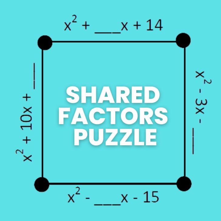 Shared Factors Quadratics Puzzle by mathequalslove