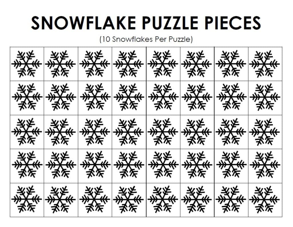 Snowflake Puzzle Pieces