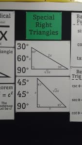 special right triangle geometry posters.