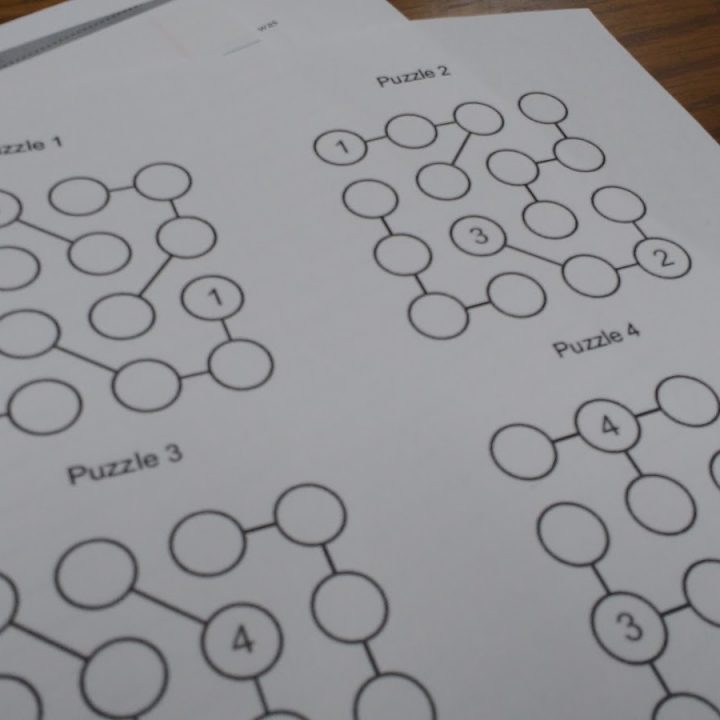 Strimko Logic Puzzles Printed on Piece of Paper.