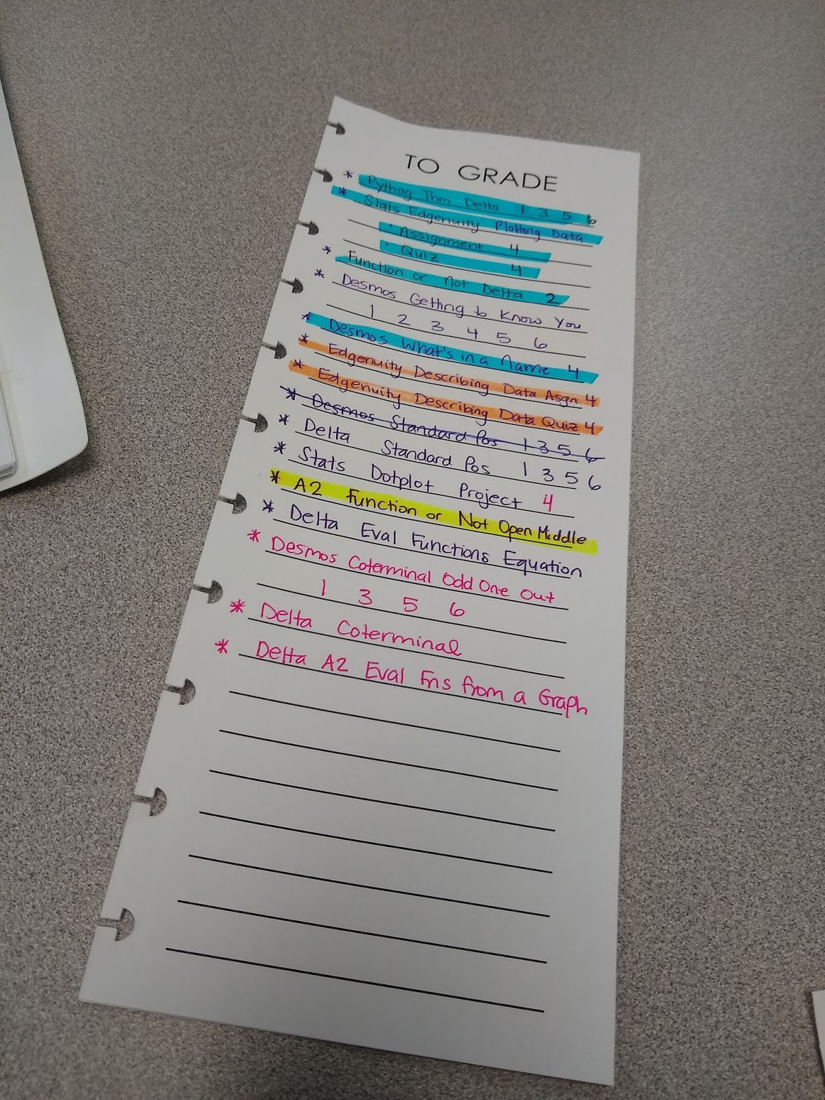 To Grade List.
