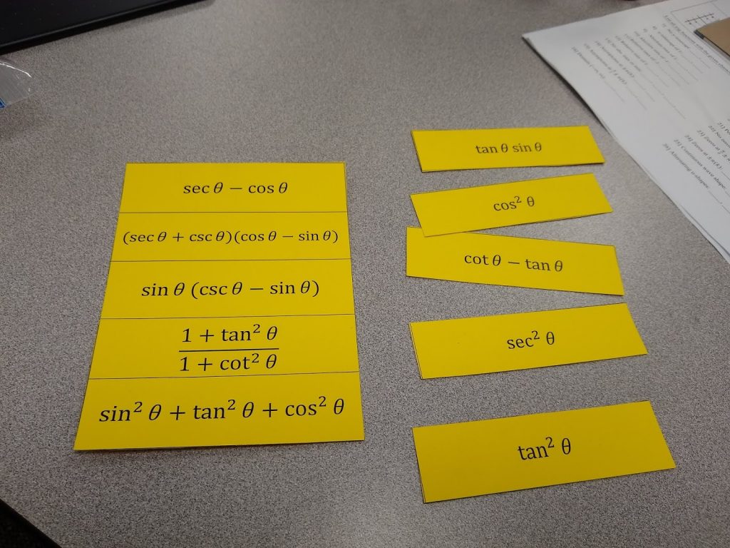 trig identity matching activity. 