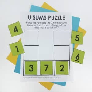 U Sums Number Puzzle.