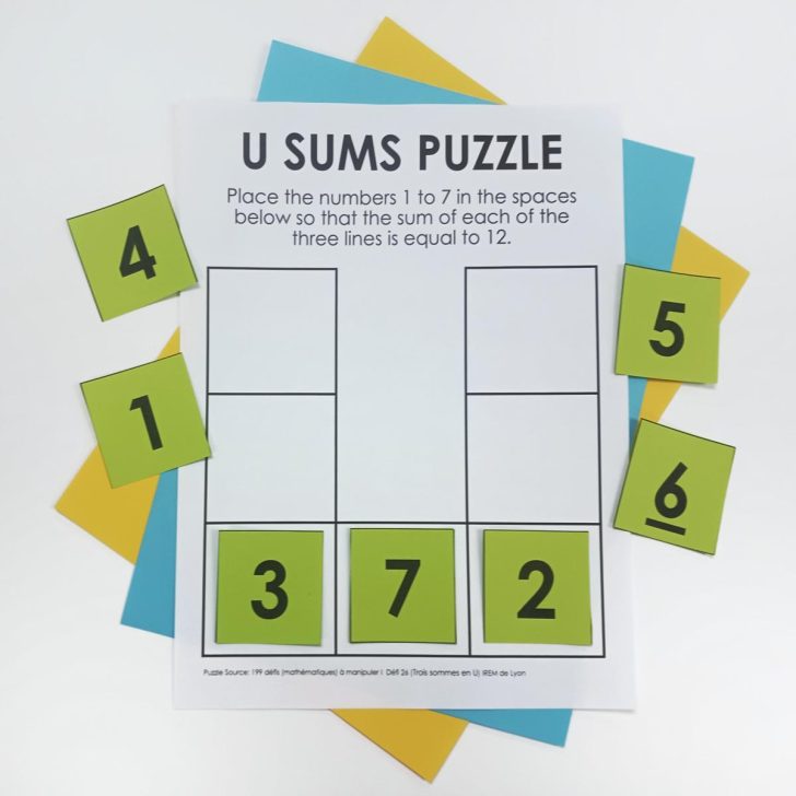 U Sums Number Puzzle.