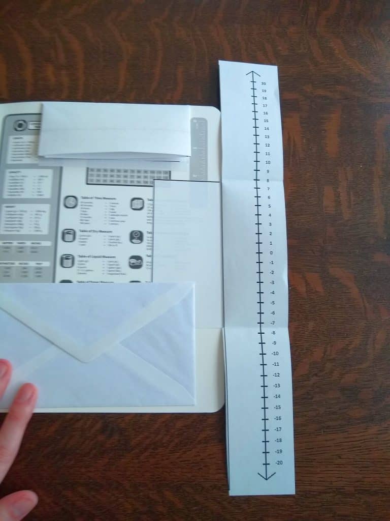 vertical number line foldable in interactive notebook. 