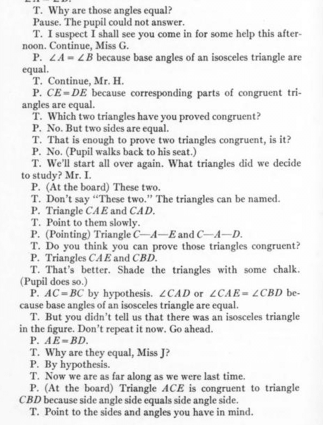 Verbatim Record of a Recitation in Geometry Article. 