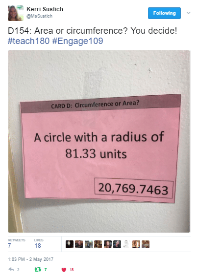 circumference or area activity. 