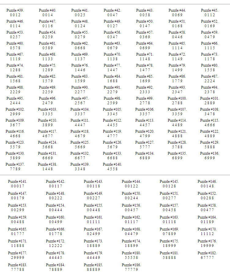 Additional Screenshot of Make 30 Puzzles from Erich Friedman's Website. 