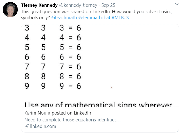tweet of make six puzzle on linkedin. 