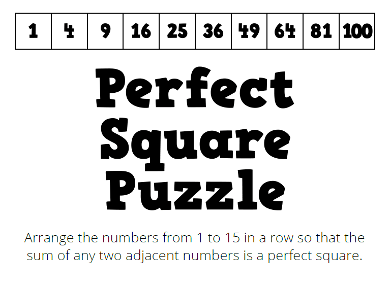 perfect square puzzle screenshot of instructions.