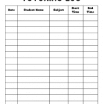 Printable Tutoring Log.
