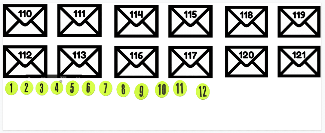 Twelve Envelopes Puzzle Google Slides. 
